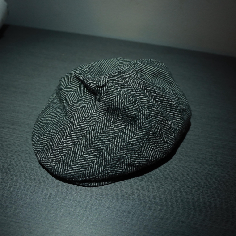 Gray Herringbone Flat Cap - image 1